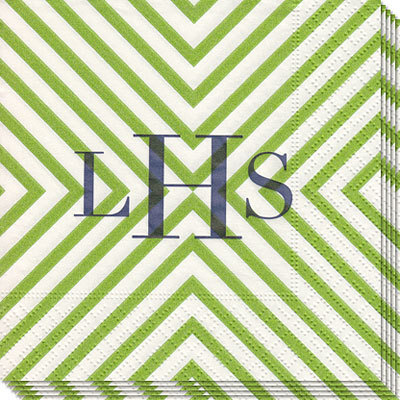 Green Chevron Caspari Napkins